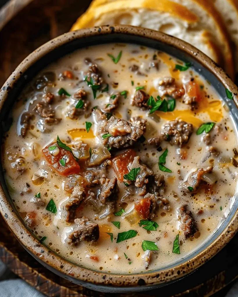 Philly Cheesesteak Soup