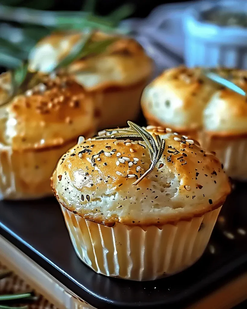 Garlic Rosemary Focaccia Muffins