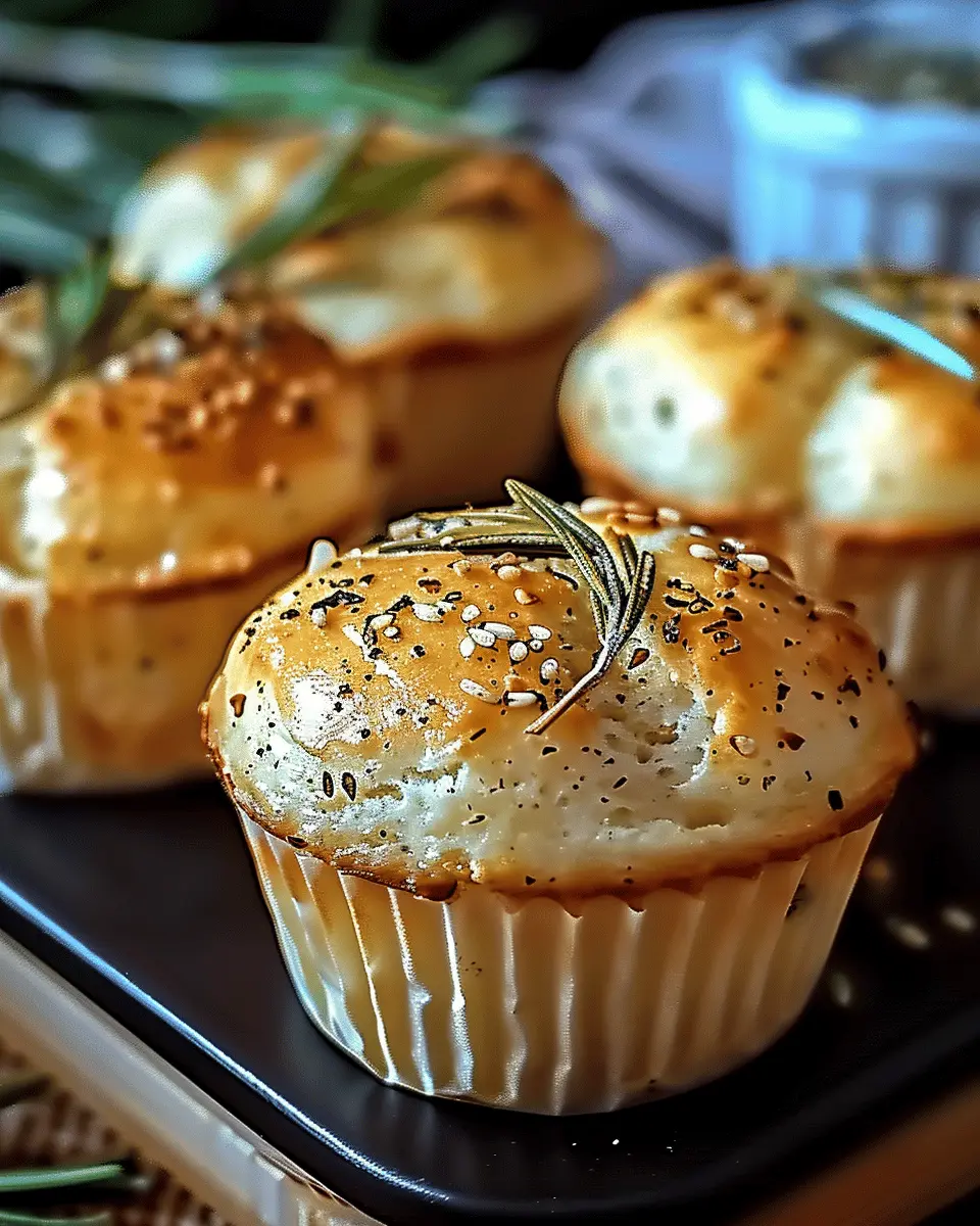 Garlic Rosemary Focaccia Muffins