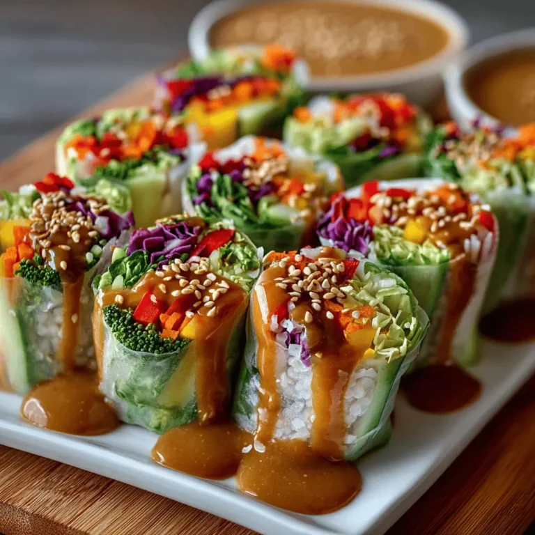 Hearty Veggie Rolls with Peanut Sauce