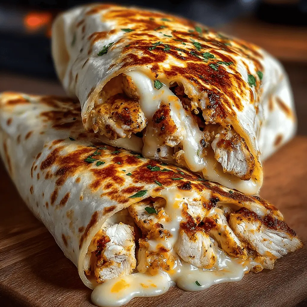 Cheesy Garlic Chicken Wraps