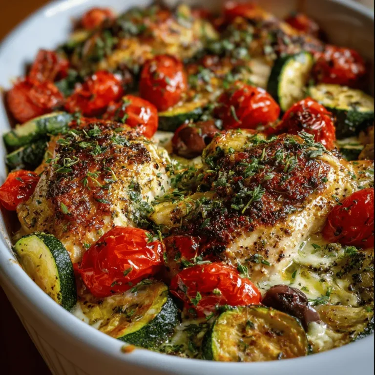 Mediterranean Chicken Zucchini Bake