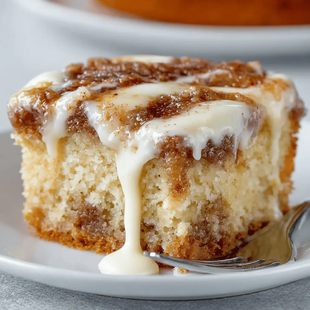 Cinnamon Roll Poke Cake
