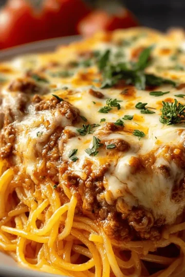 Baked Spaghetti with Ground Beef