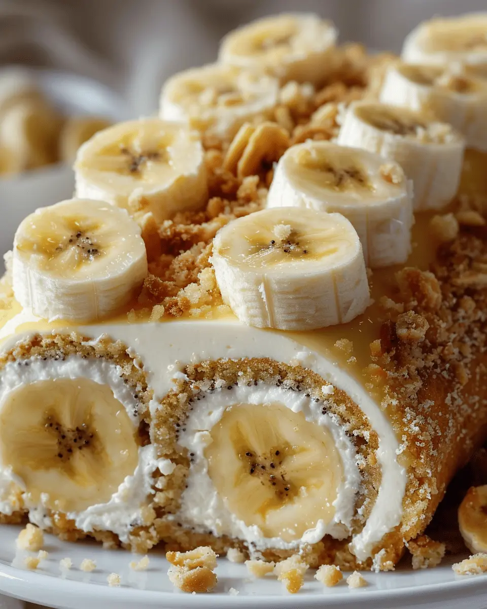 Banana Cream Cheesecake Roll