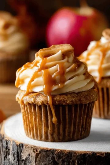 Caramel Apple Cupcakes .