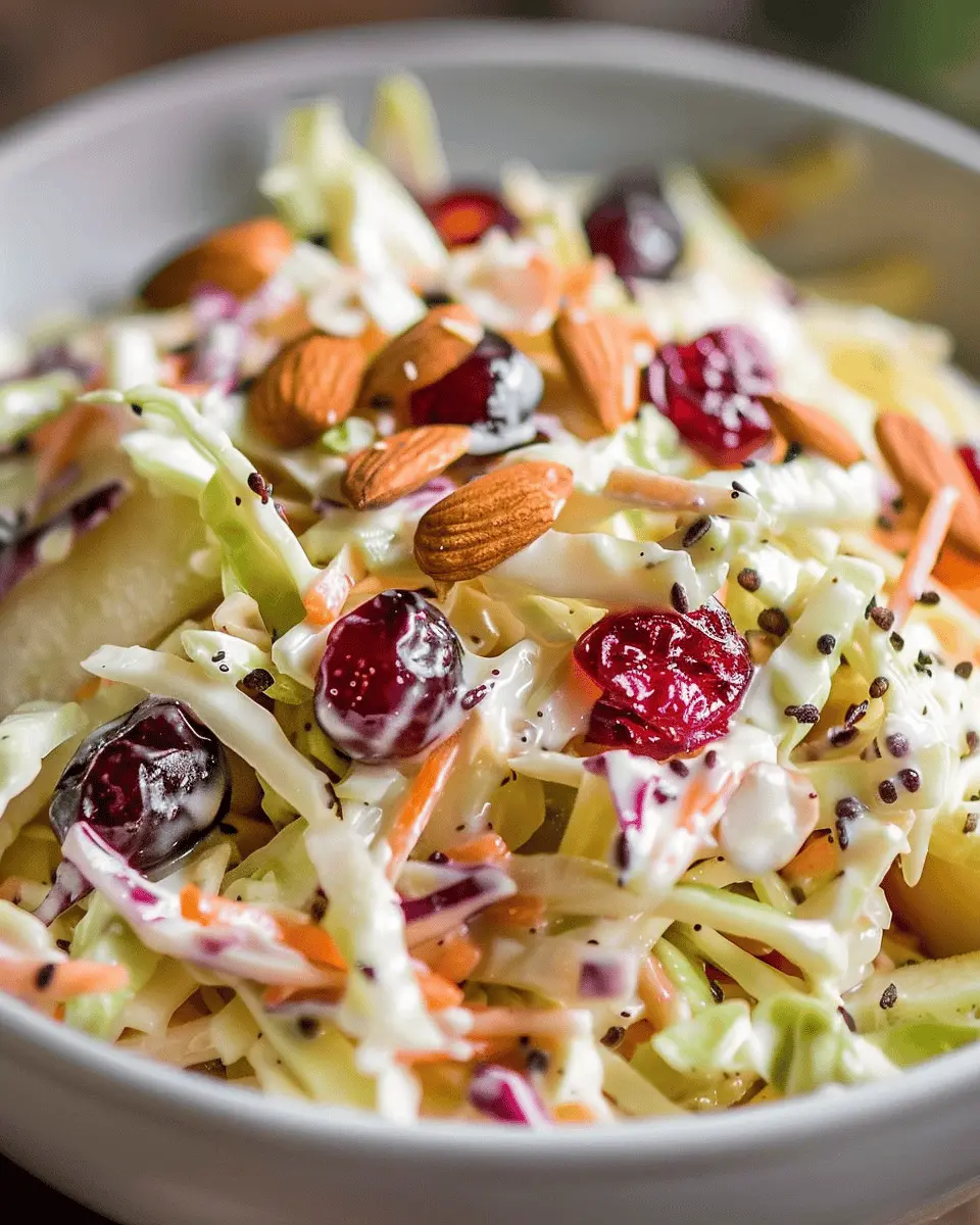 Coleslaw with Apples, Cranberries, and Almonds