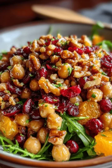 Cranberry Walnut Chickpea Salad with Orange Vinaigrette