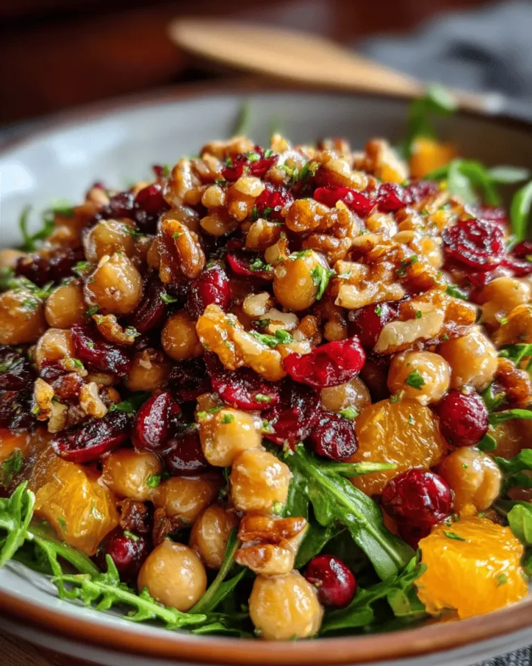 Cranberry Walnut Chickpea Salad with Orange Vinaigrette