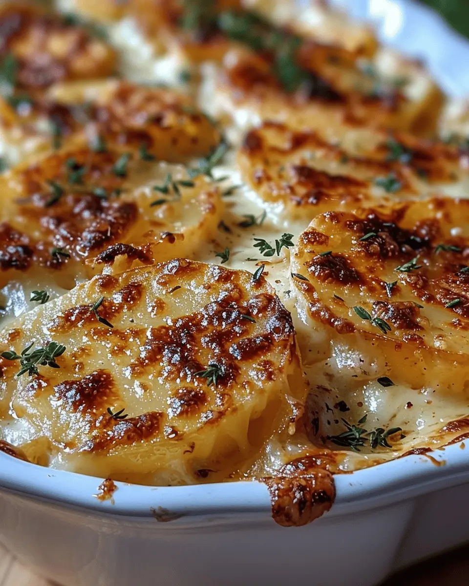 Creamy Gruyere and Caramelized Onion Scalloped Potatoes
