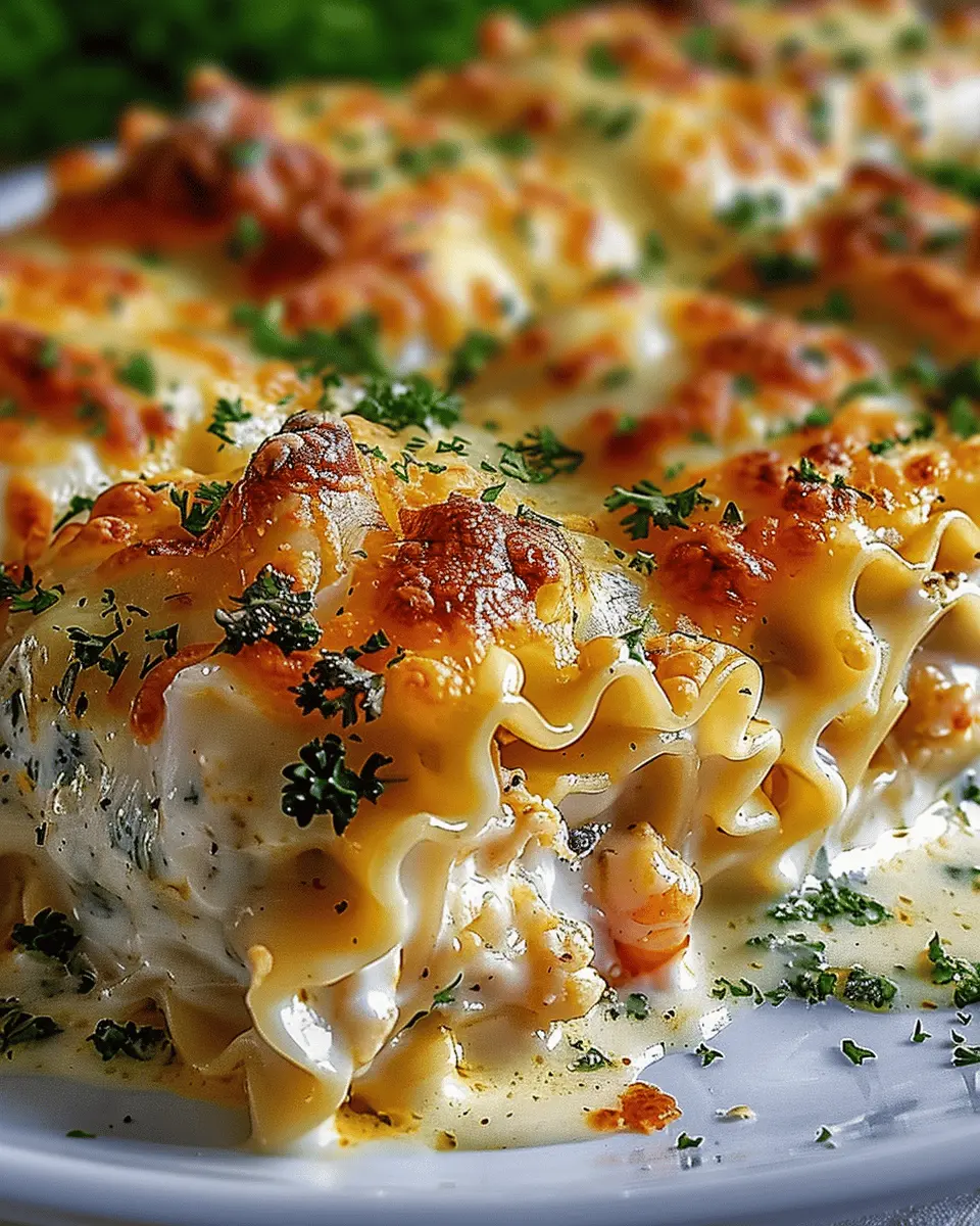 Creamy Seafood Lasagna Rolls