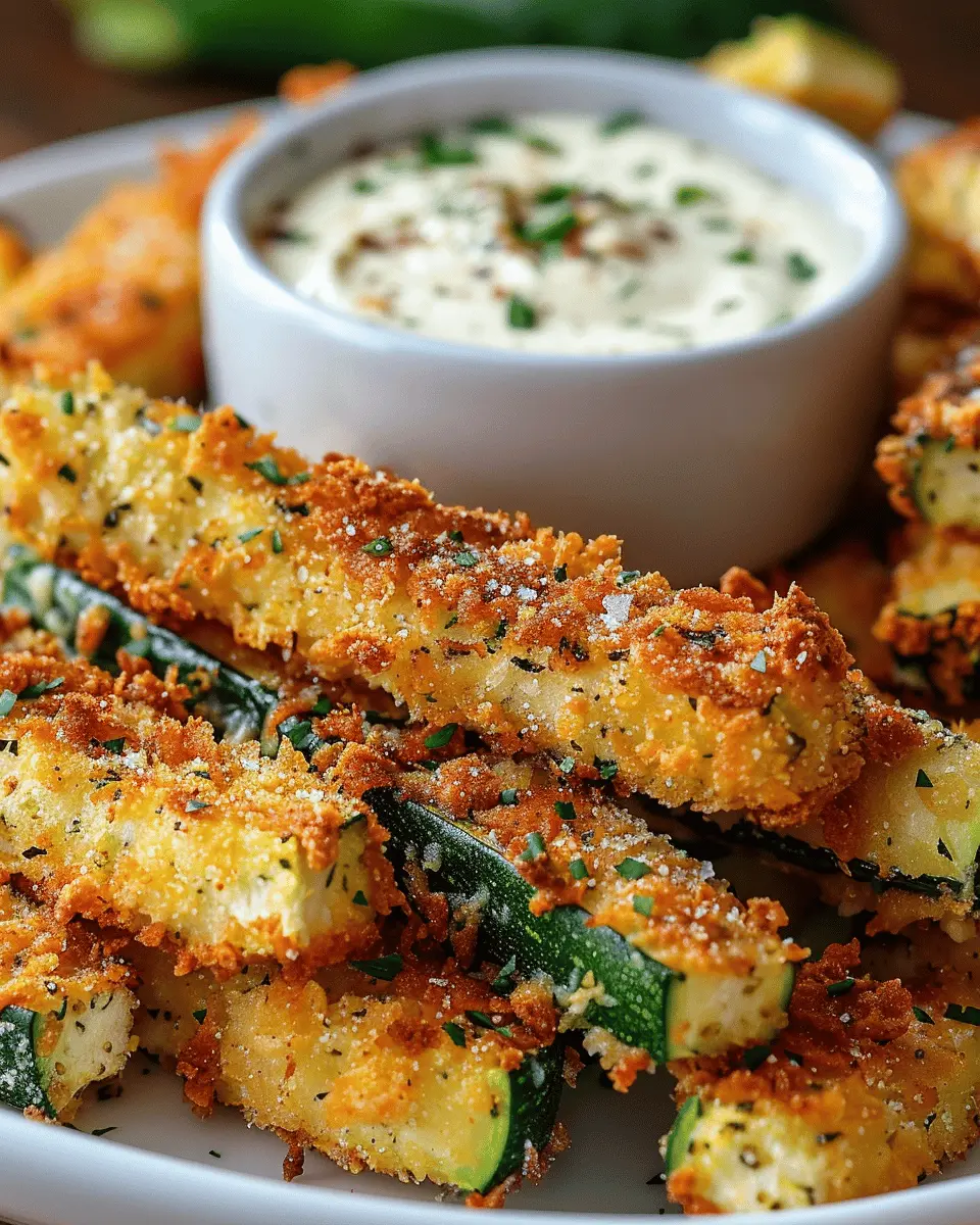 Crispy Fried Zucchini Sticks with Ranch Dip