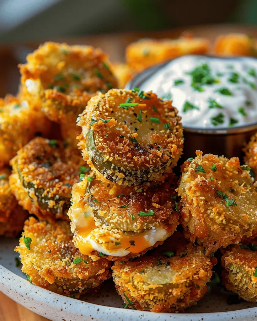 Crispy Stuffed Fried Pickles
