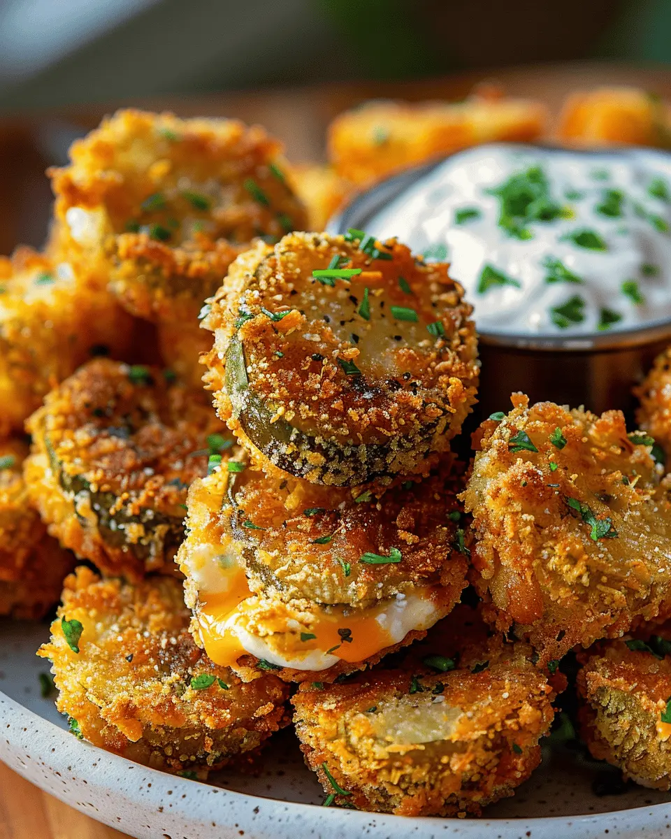 Crispy Stuffed Fried Pickles