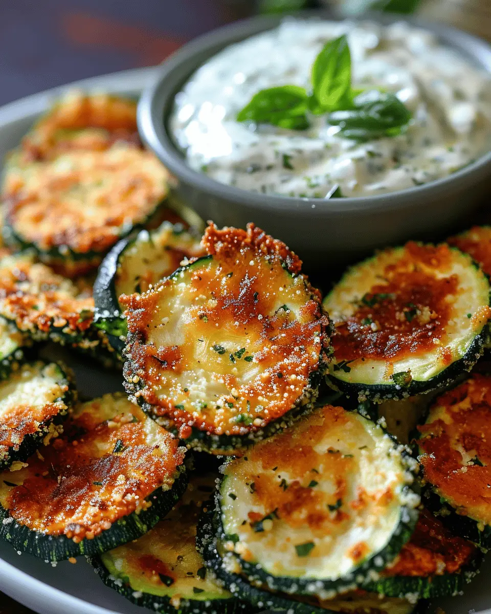 Crispy Zucchini Chips with Basil Mayo
