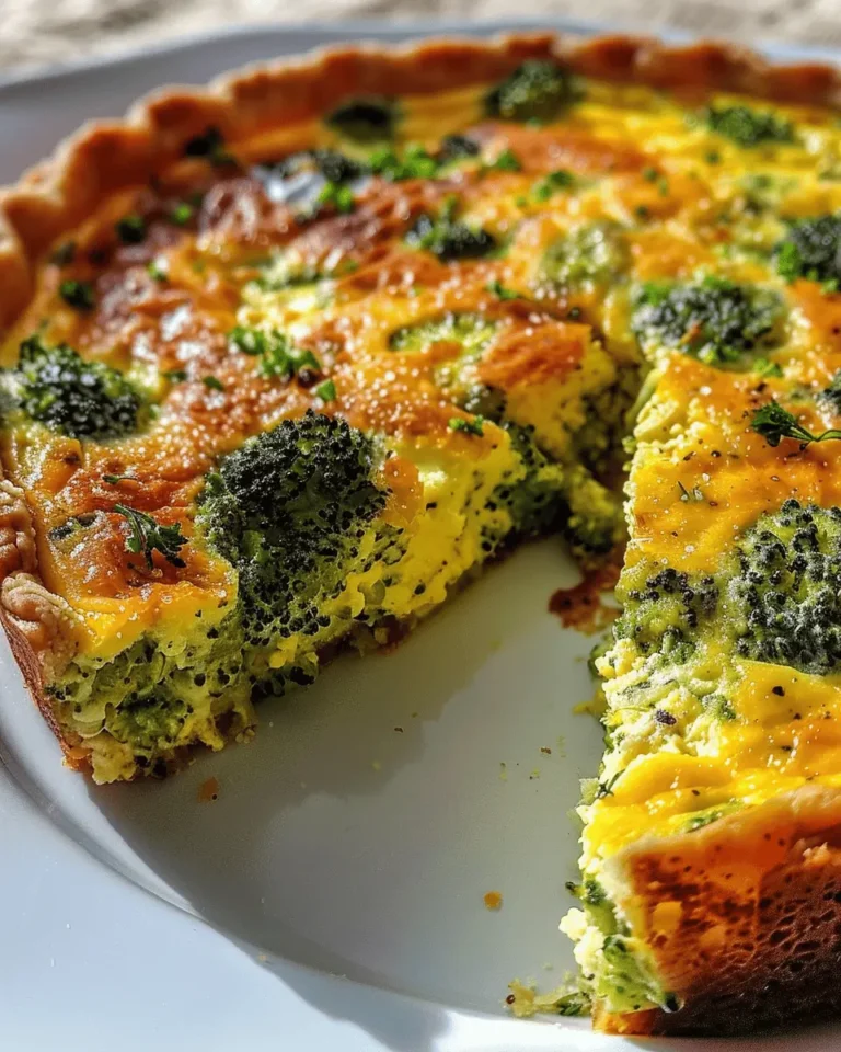 Crustless Broccoli Cheddar Quiche