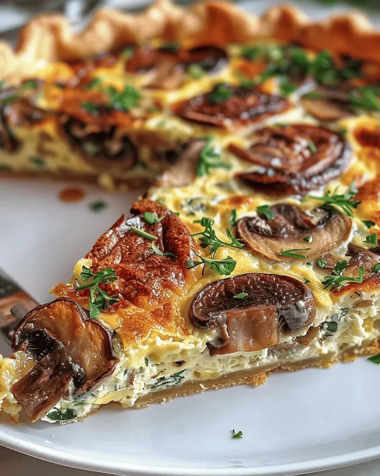 Crustless Mushroom and Swiss Quiche