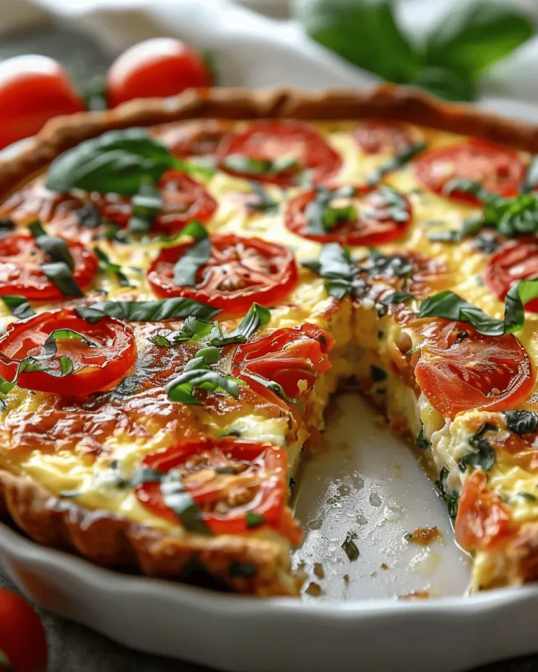 Crustless Tomato Basil Mozzarella Quiche