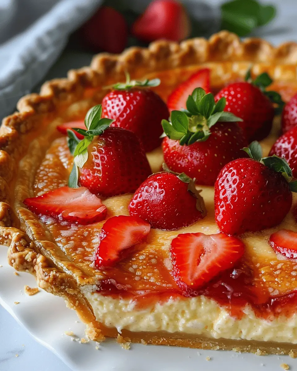 Easy Strawberry Buttermilk Pie