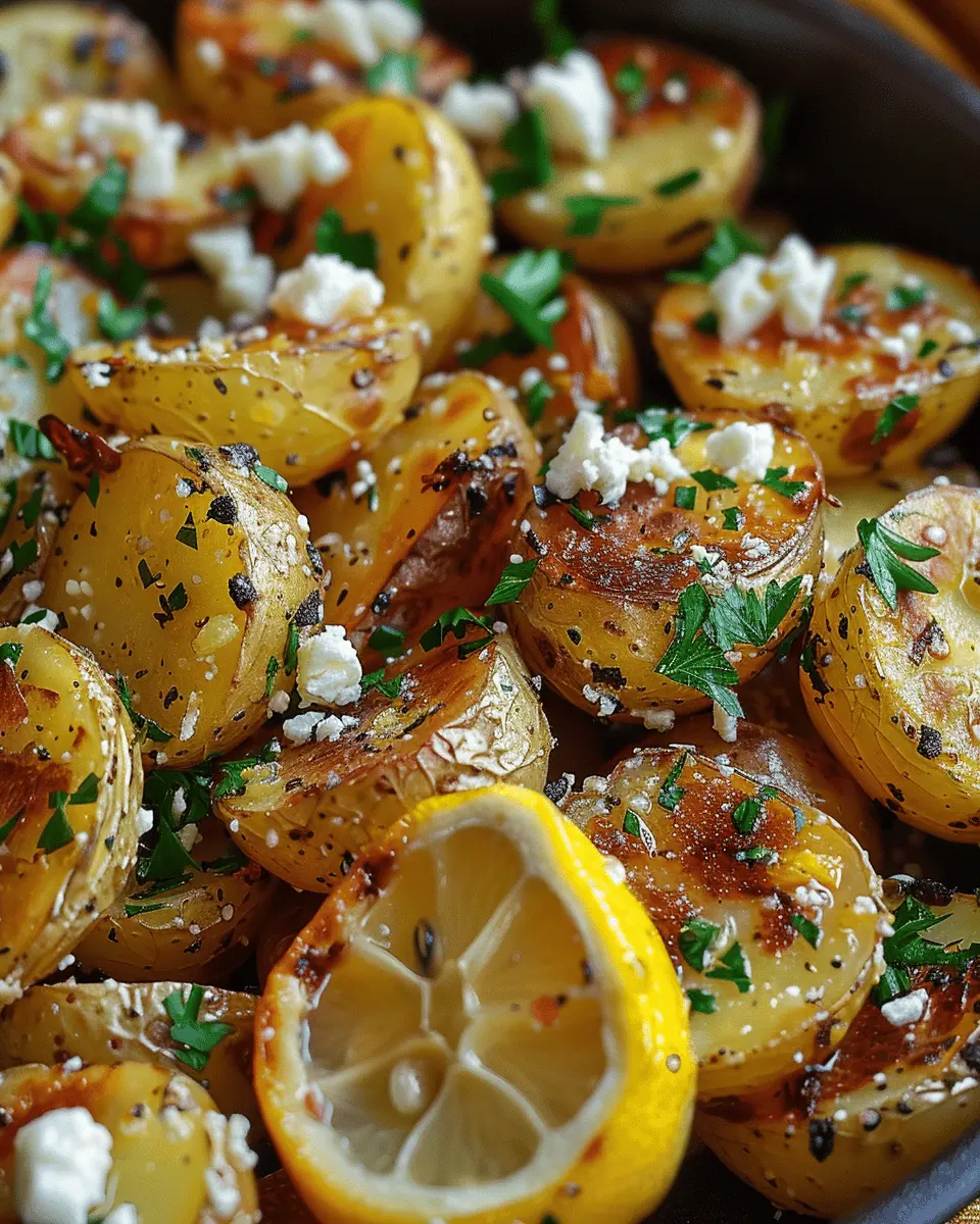 Greek Potatoes with Lemon & Feta Cheese