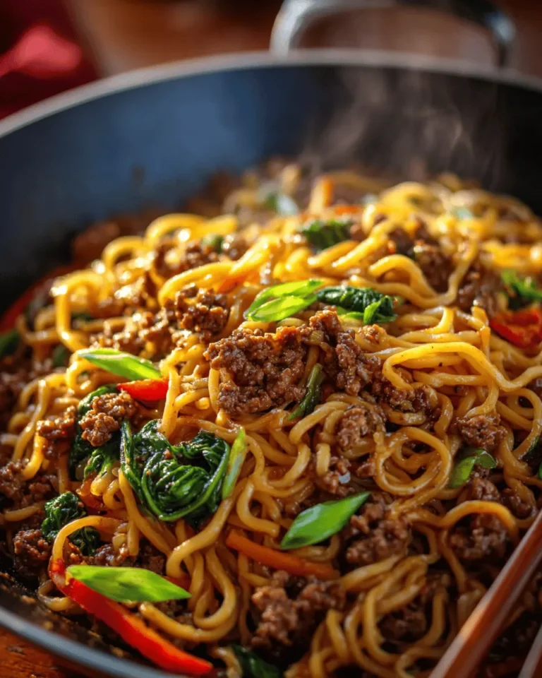 Mongolian Ground Beef Noodles