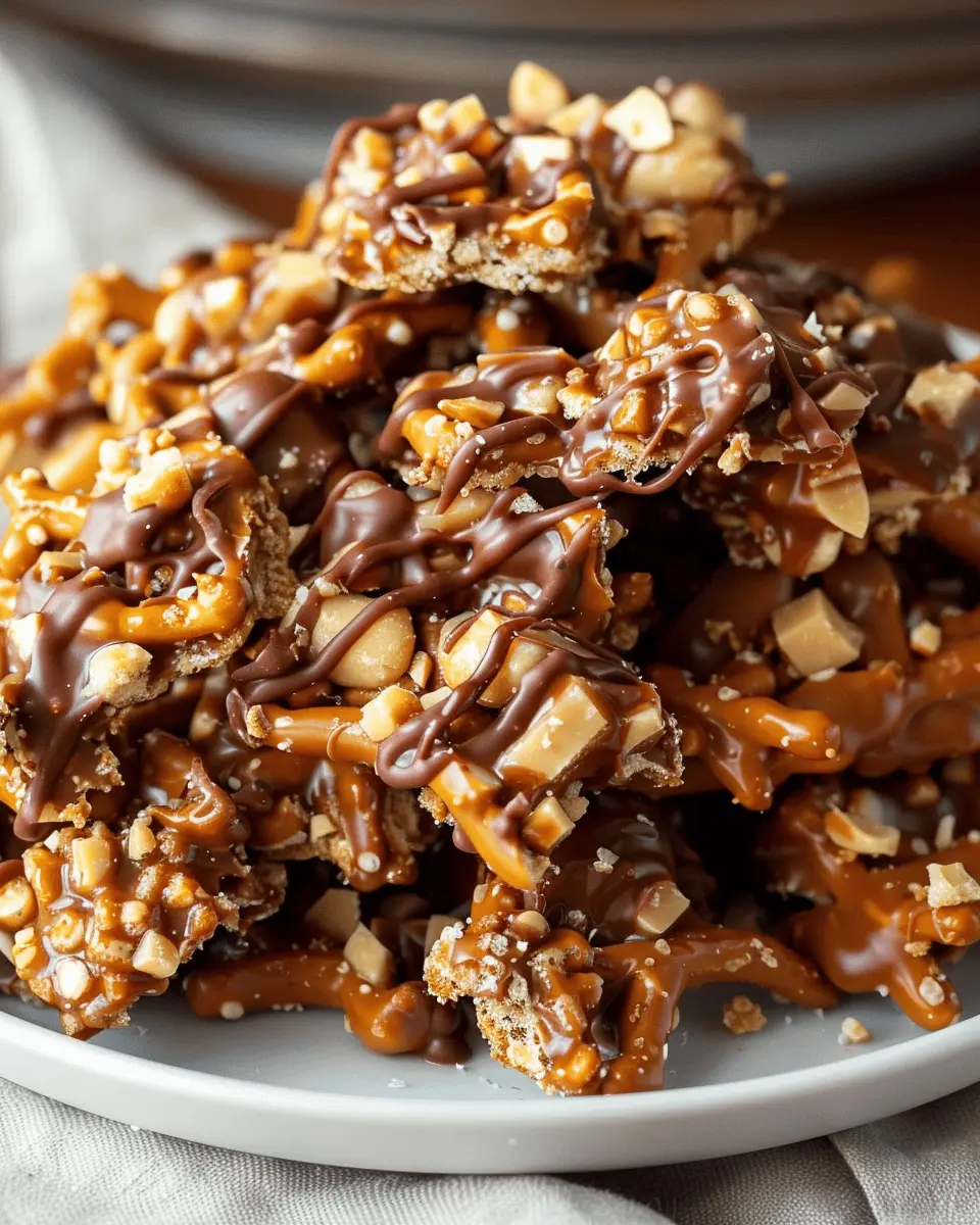 No-Bake Peanut Butter Pretzel Clusters