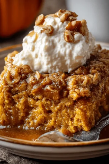 Pumpkin Oatmeal Dump Cake .