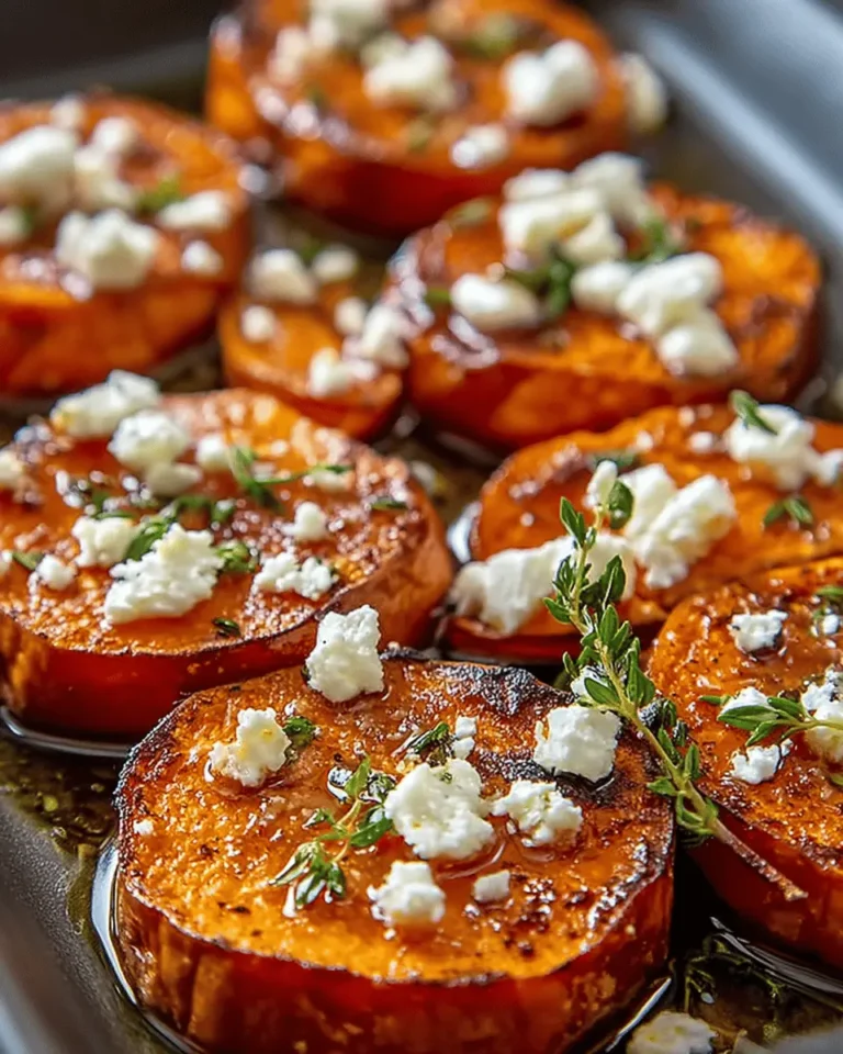 Roasted Sweet Potato Rounds with Honey & Feta