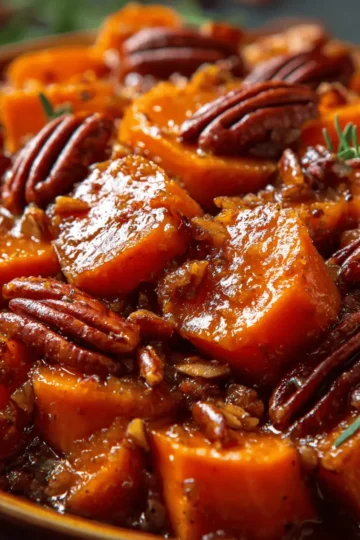 Savory Candied Yams with Bacon and Pecans