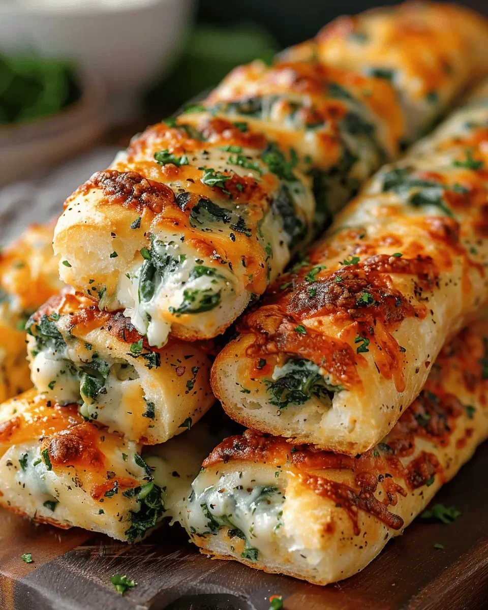 Spinach & Cheese Stuffed Breadsticks