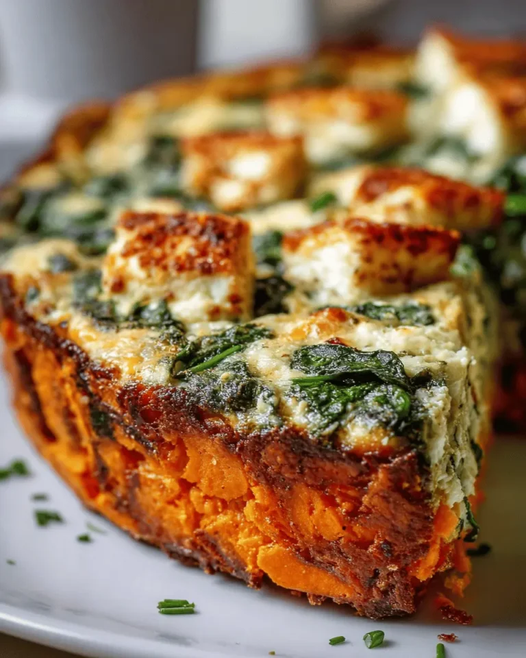 Spinach & Feta Quiche with Sweet Potato Crust