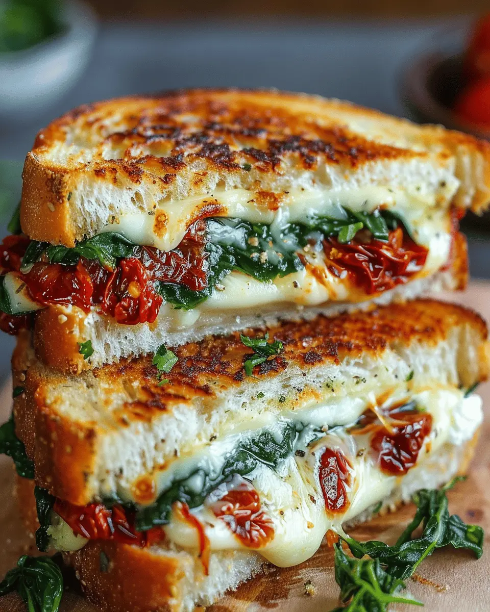 Sun-Dried Tomato, Spinach, and Ricotta Grilled Cheese