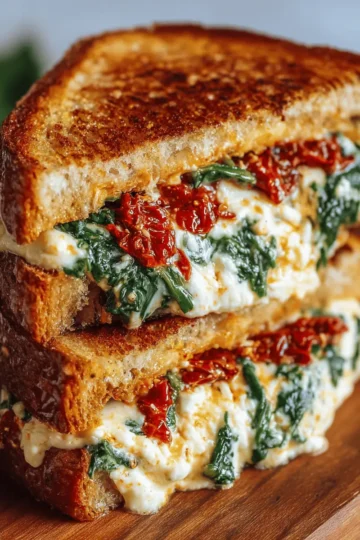 Sun-Dried Tomato, Spinach, and Ricotta Grilled Cheese