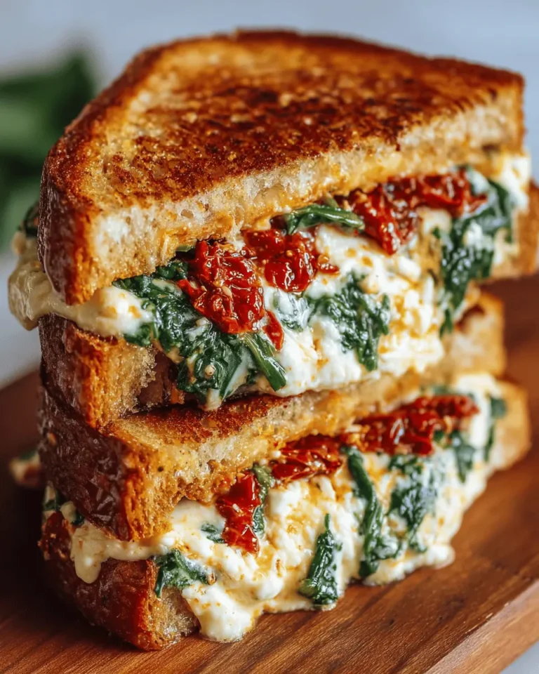 Sun-Dried Tomato, Spinach, and Ricotta Grilled Cheese