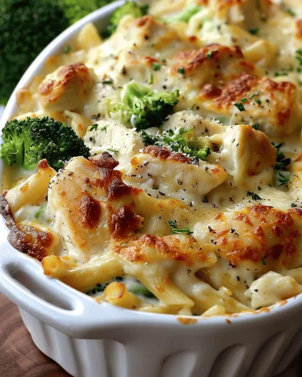 Ultimate Creamy Chicken & Broccoli Alfredo Bake
