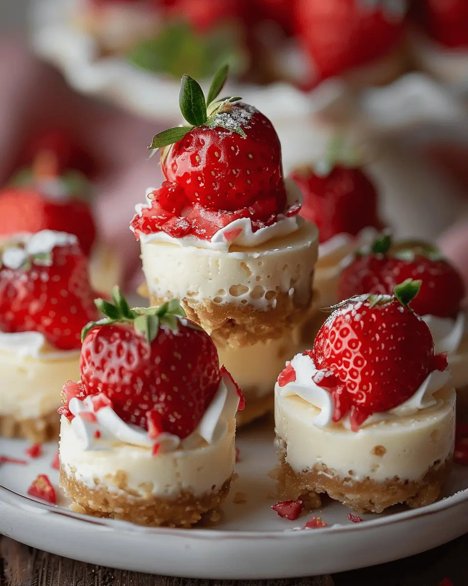 White Chocolate Strawberry Cheesecake Bites