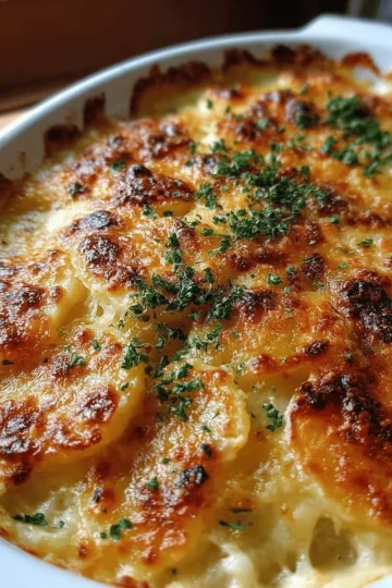 Bubbly, Crispy Potato Gratin with Parmesan & Gruyere