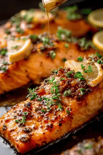 Honey Garlic Butter Baked Salmon