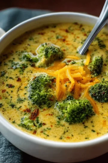 High Protein Broccoli Cheddar Soup