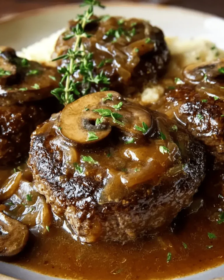 Classic Southern Hamburger Steaks with Onion & Mushroom Gravy