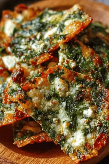 Mediterranean Spinach & Feta Cheese Crisps