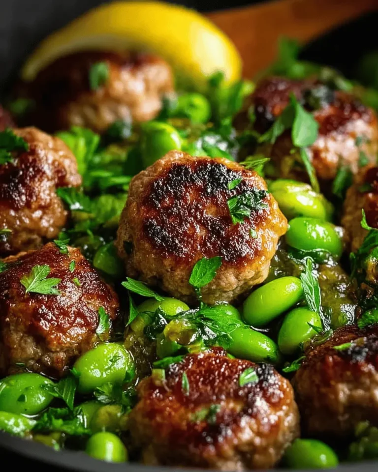 Herb-Infused Meatballs with Broad Beans in Lemon Sauce