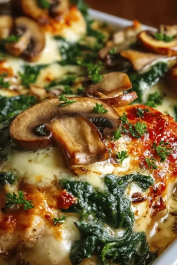 Chicken, Spinach, and Mushroom Low-Carb Oven Dish