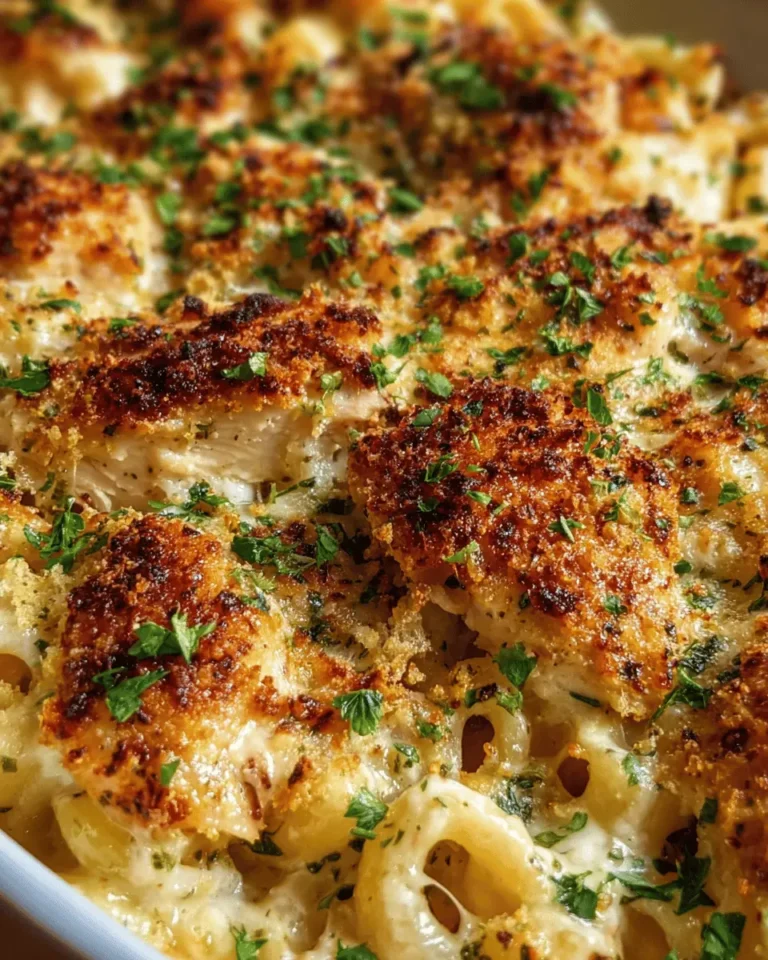 Garlic Parmesan Chicken Pasta Bake