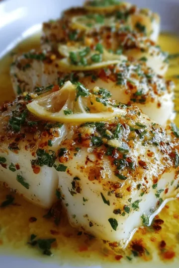 Baked Lemon-Garlic Cod with Butter Sauce