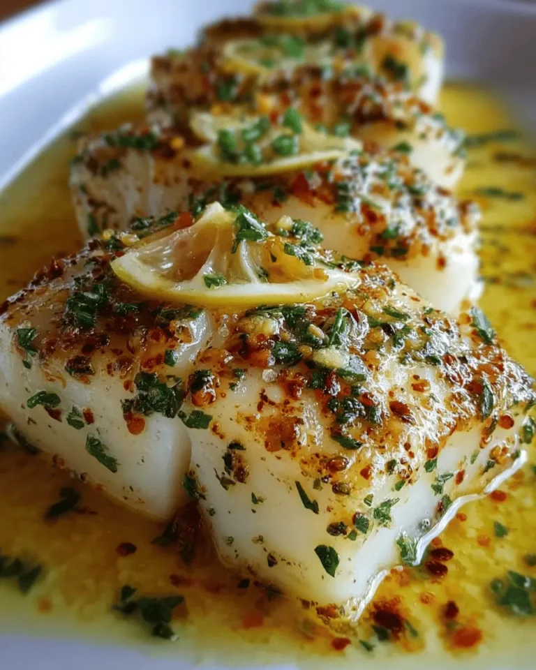 Baked Lemon-Garlic Cod with Butter Sauce