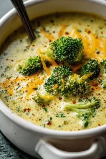 High Protein Broccoli Cheddar Soup