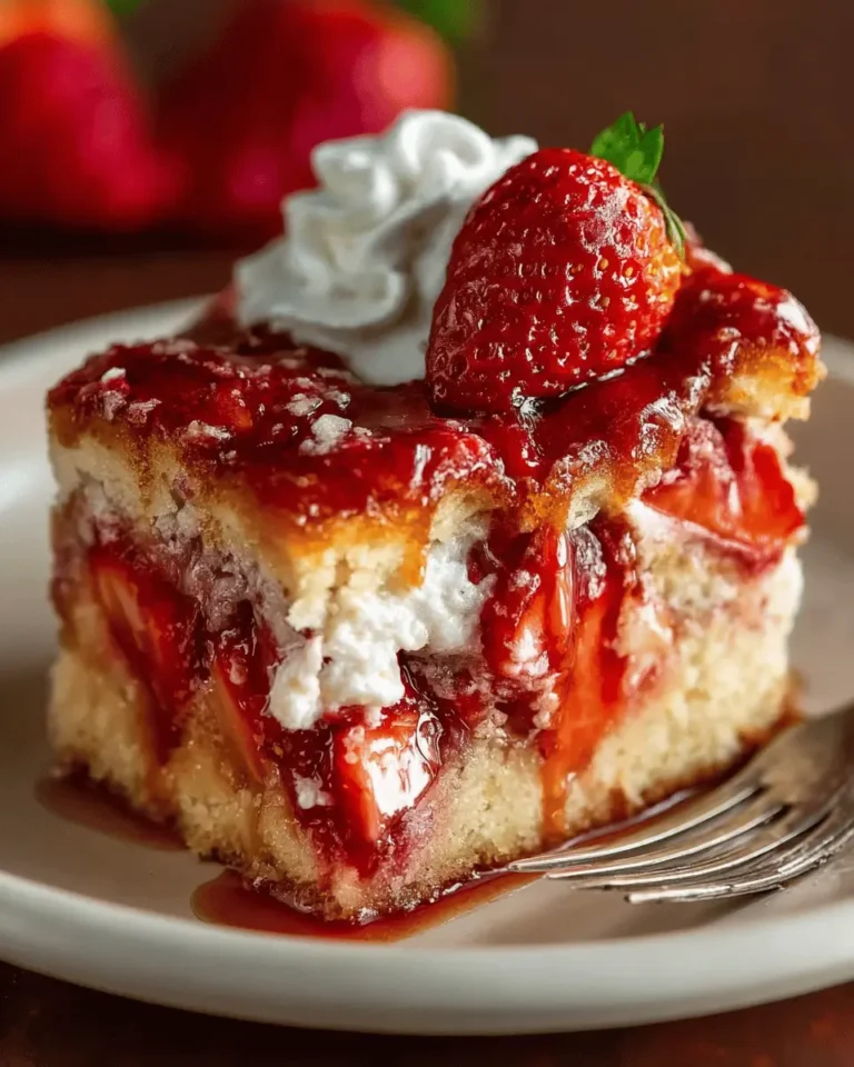 Strawberry Earthquake Cake