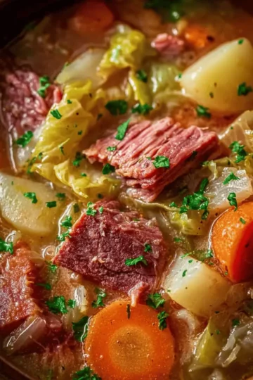 Slow Cooker Corned Beef & Cabbage Stew