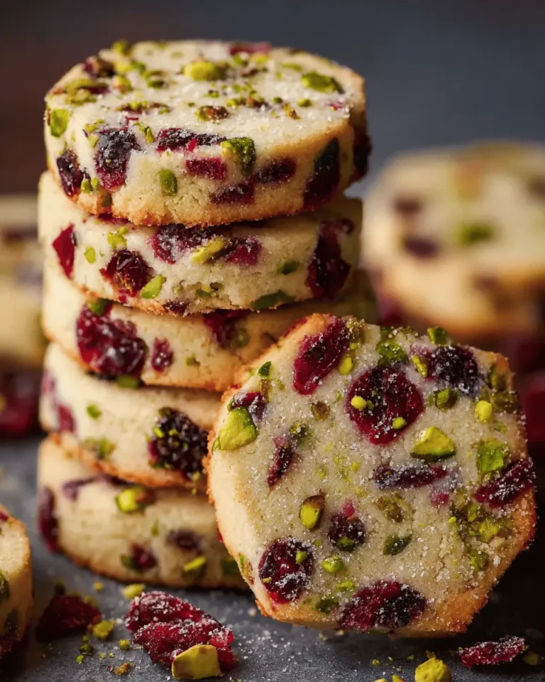 Cranberry Pistachio Shortbread Cookies